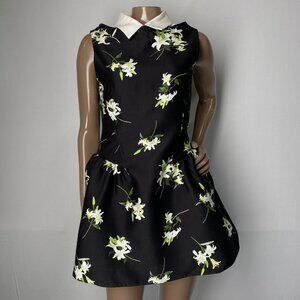 Shushu/Tong Women’s Shirtneck Patchwork Floral Mini Dress